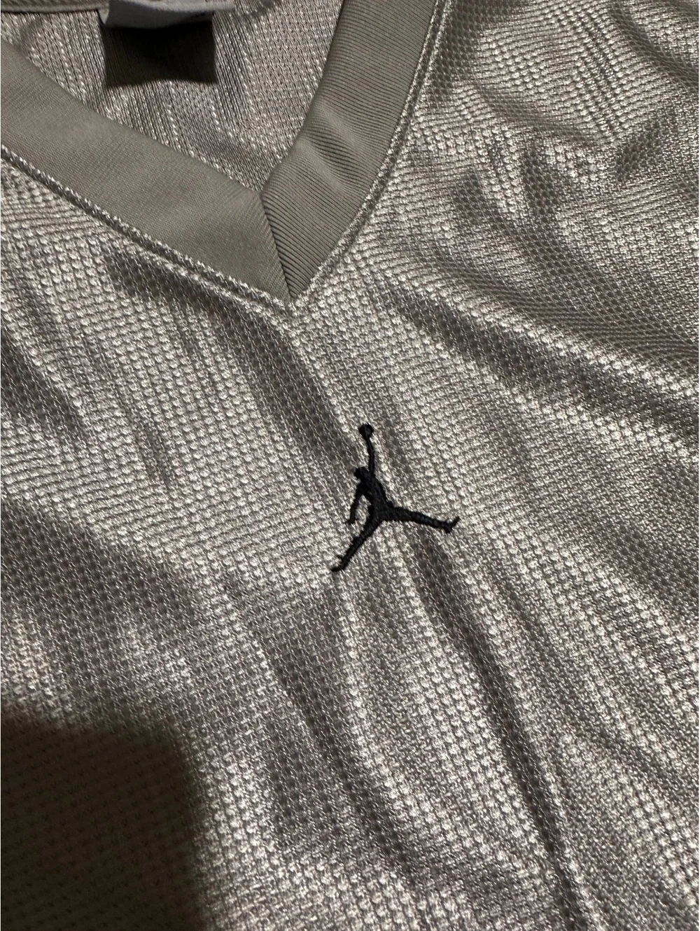 Jordan Sleeveless Basketball Jersey Silver Black XL